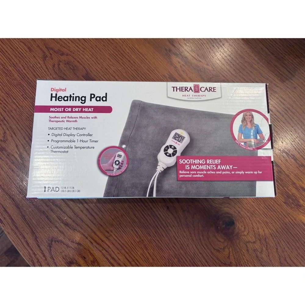 TheraCare Digital Heating Pad Moist Dry Heat Therapy 12x15 24-312 Series Gray